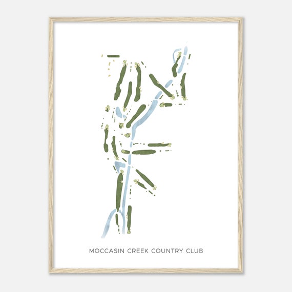 Moccasin Creek Country Club South Dakota Modern Watercolor Map Golfer Gift Golf Wall Art Golf Poster Print Course Layout