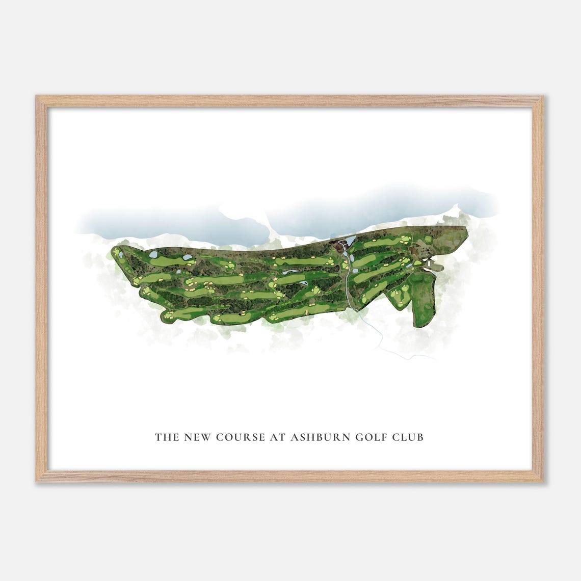 New Course at Ashburn Golf Club Nova Scotia Watercolor Map Poster
