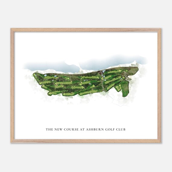 New Course at Ashburn Golf Club Nova Scotia Watercolor Map Poster