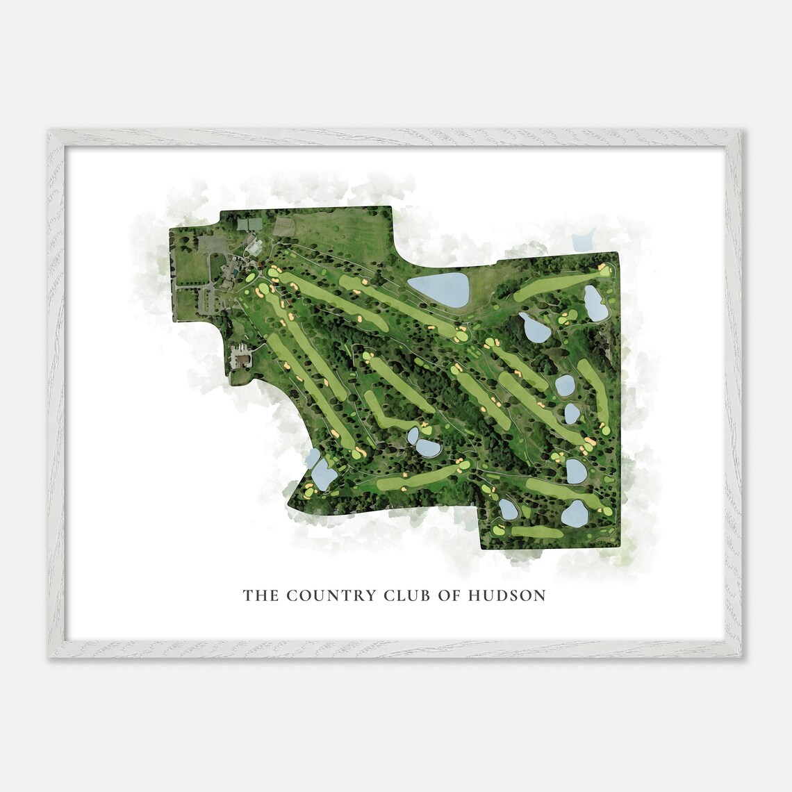 The Country Club of Hudson Ohio Classic Watercolor Golf Map Poster - Image 4
