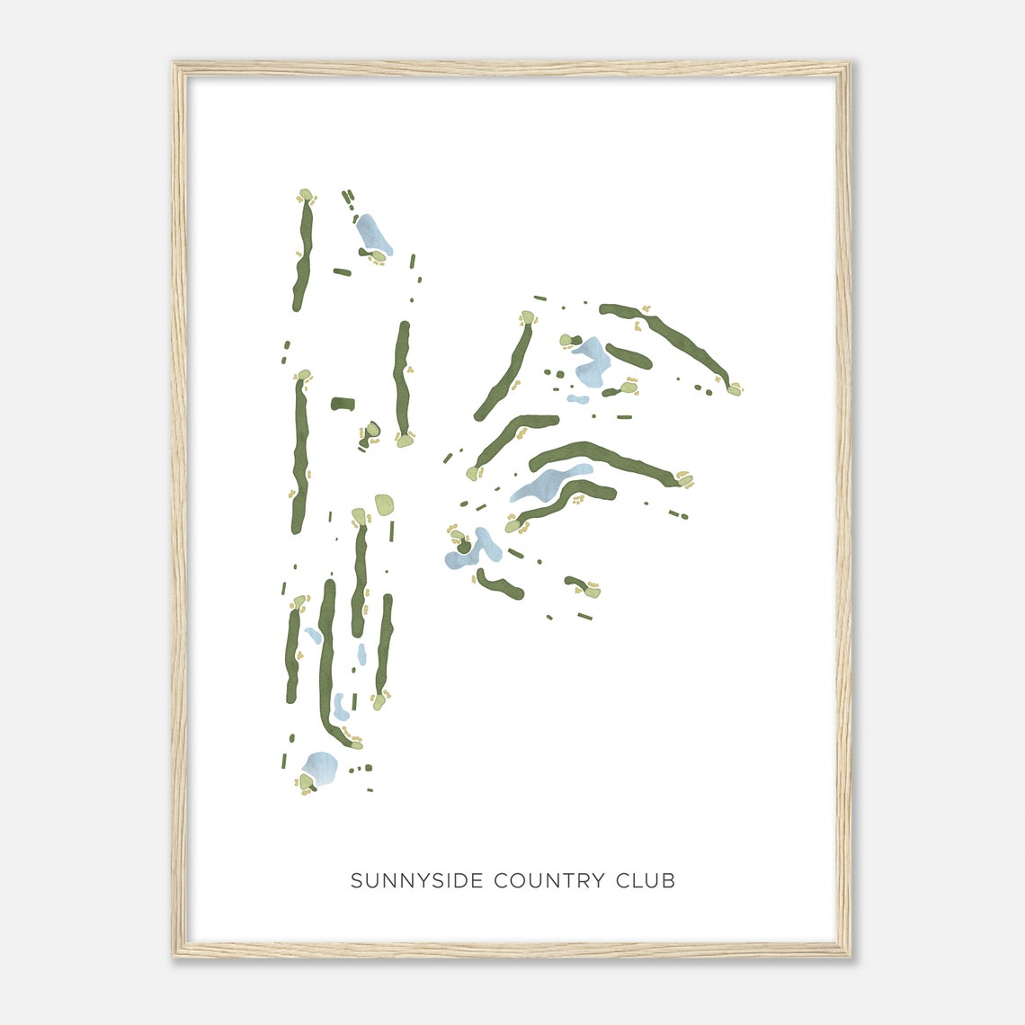 Sunnyside Country Club Modern Minimalist Golf Course Map Poster - Image 2