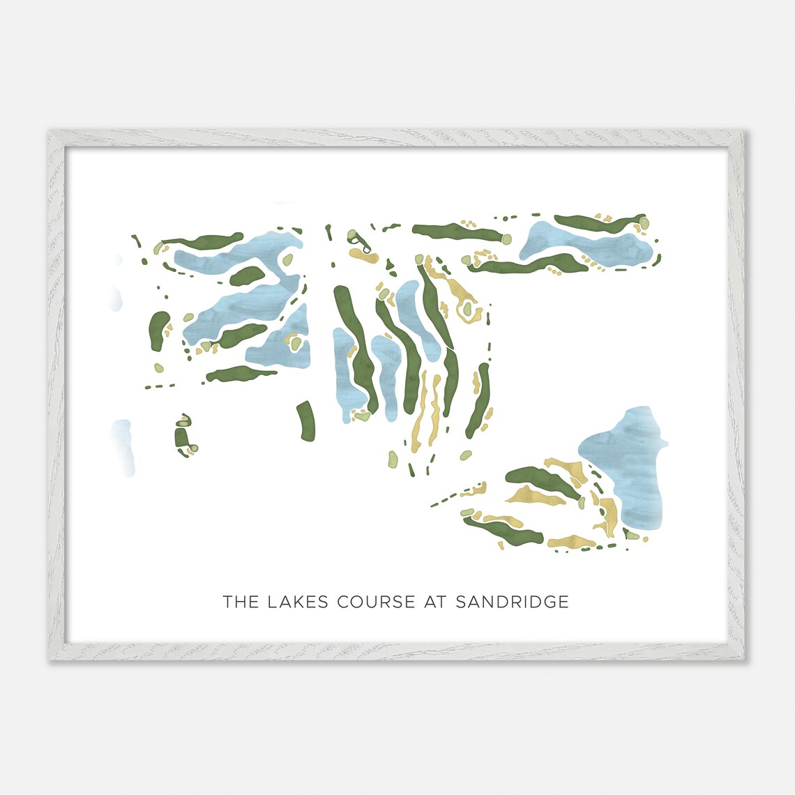 The Lakes Course At Sandridge Minimalist Map Style Golf Poster - Image 3