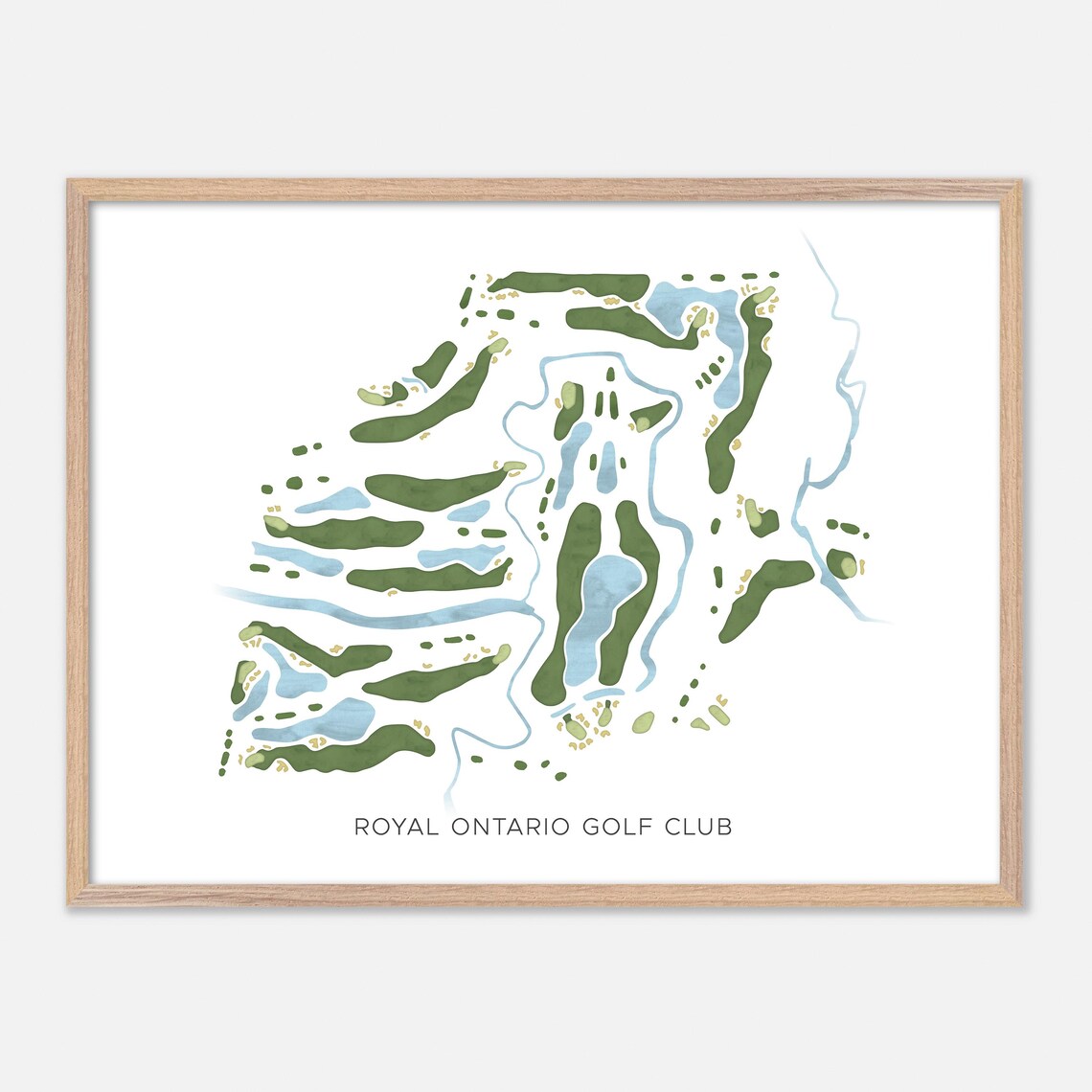 Royal Ontario Golf Club Canada Modern Watercolor Course Map Poster
