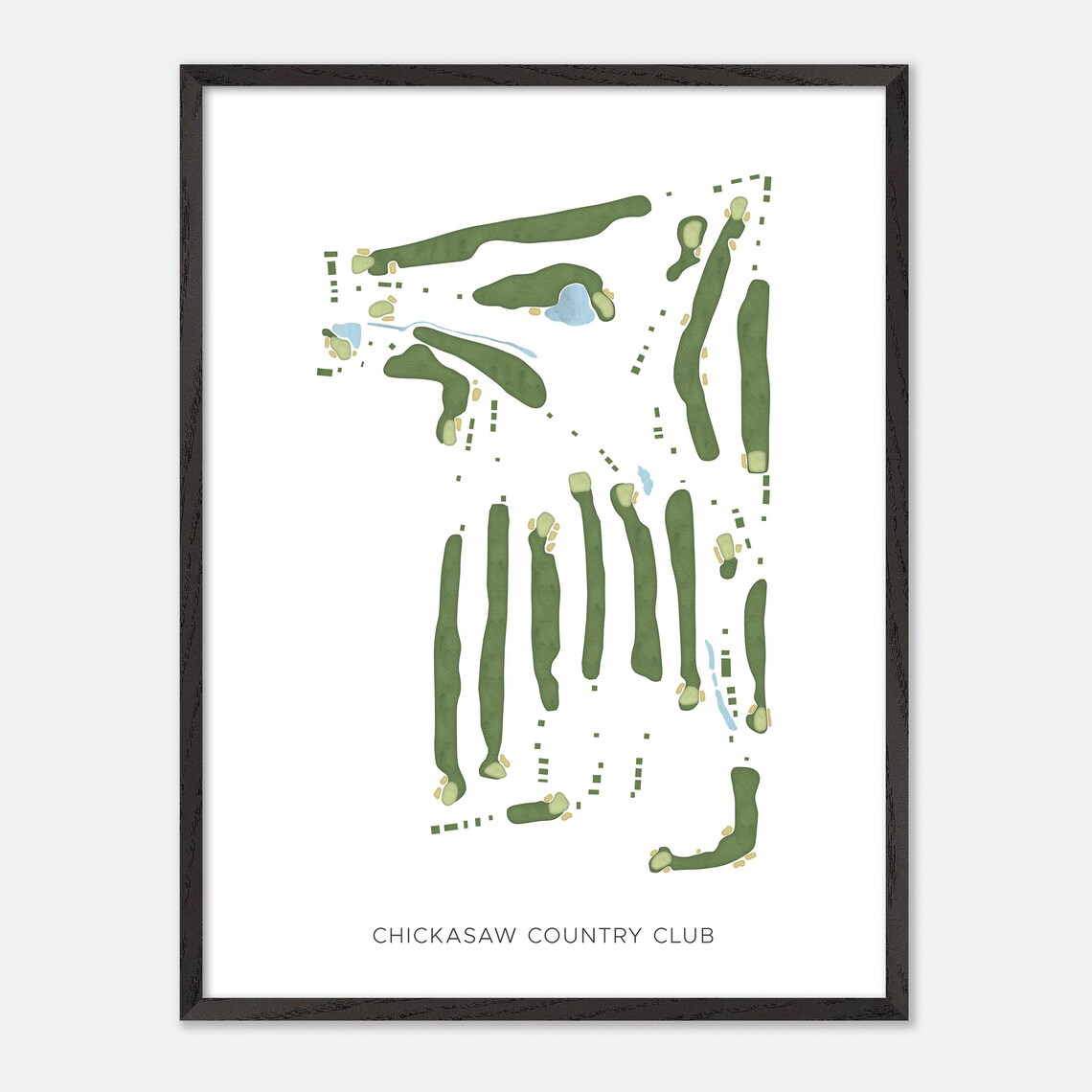 Chickasaw Country Club Tennessee Modern Minimalist Golf Map Poster - Image 3