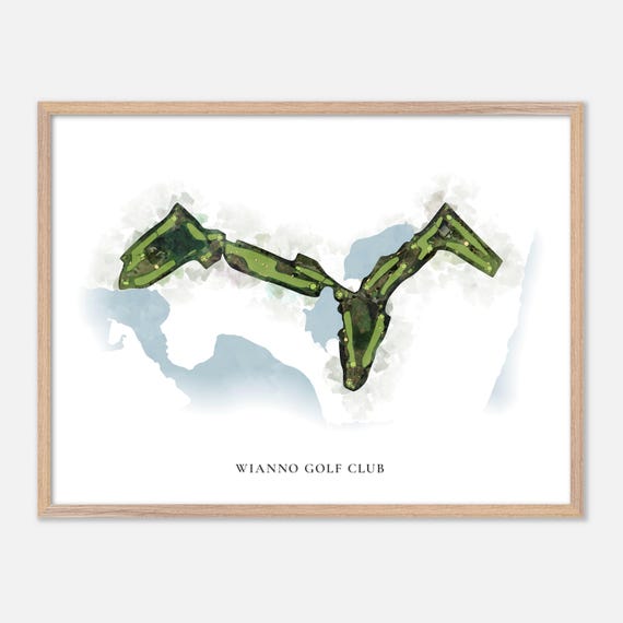 Wianno Golf Club In Barnstable Massachusetts Classic Watercolor Map Golfer Gift Golf Wall Art Golf Poster Print Course Layout