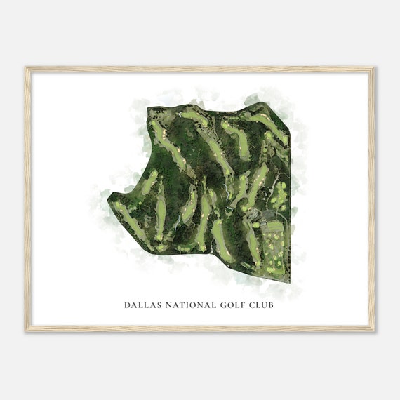 Dallas National Golf Club Texas Classic Watercolor Map Golfer Gift Golf Wall Art Golf Poster Print Course Layout