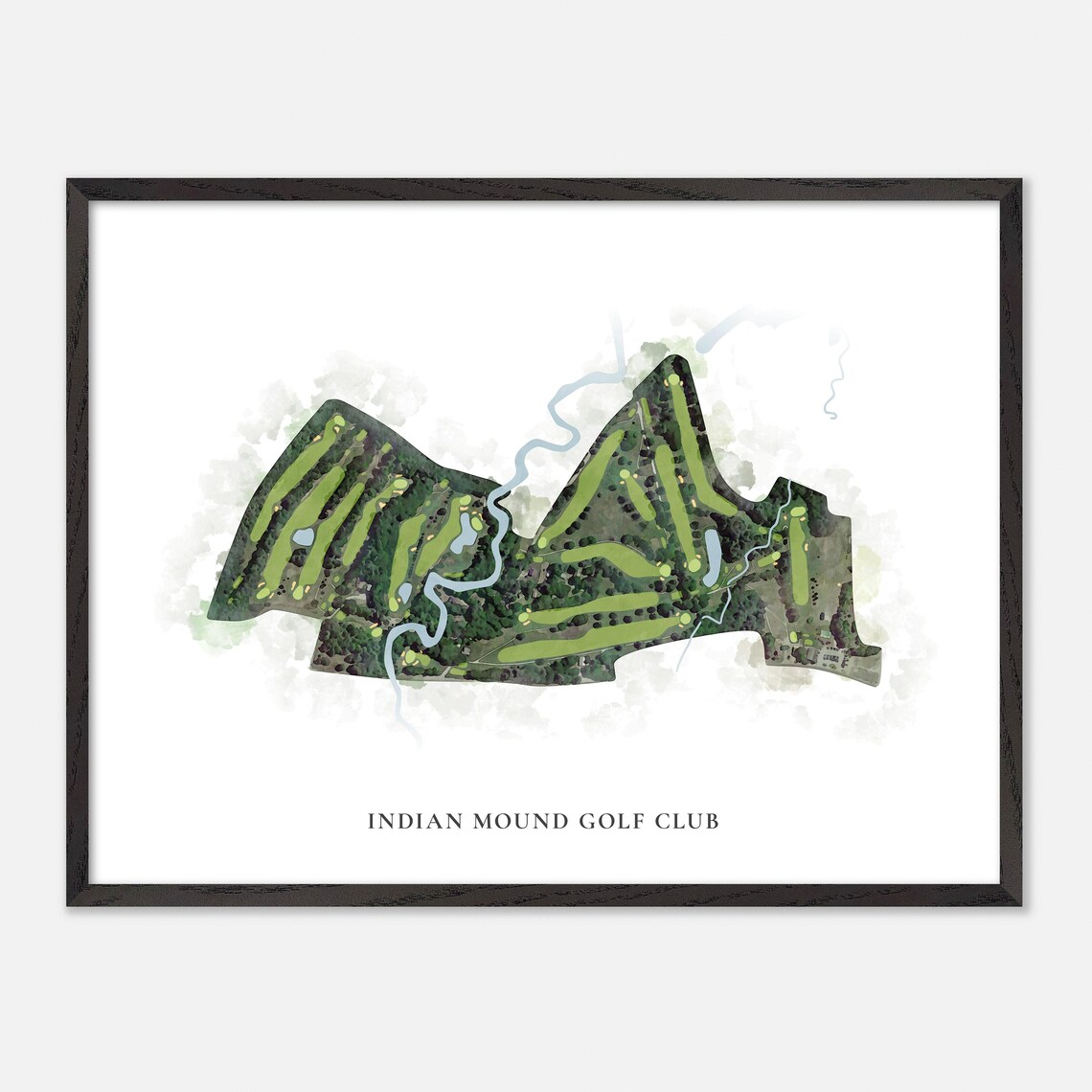 Indian Mound Golf Club New Hampshire Classic Watercolor Map Poster - Image 5