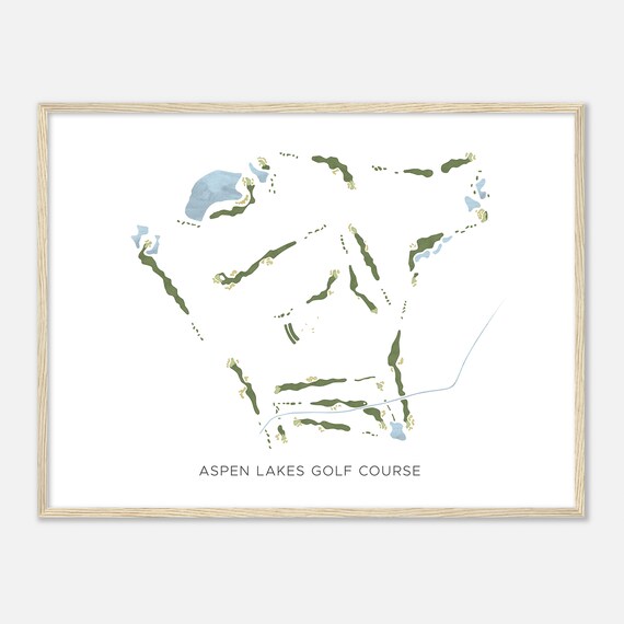 Aspen Lakes Golf Course Oregon Modern Watercolor Map Golfer Gift Golf Wall Art Golf Poster Print Course Layout