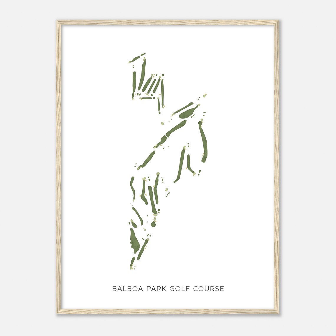 Balboa Park Golf Course California Modern Watercolor Map Golfer Gift Golf Wall Art Golf Poster Print Course Layout - Image 2