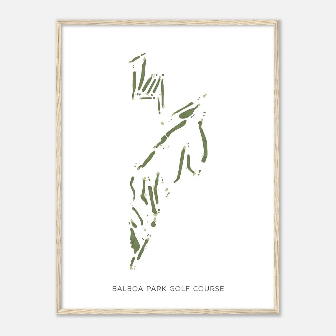 Balboa Park Golf Course California Modern Watercolor Map Poster - Image 2
