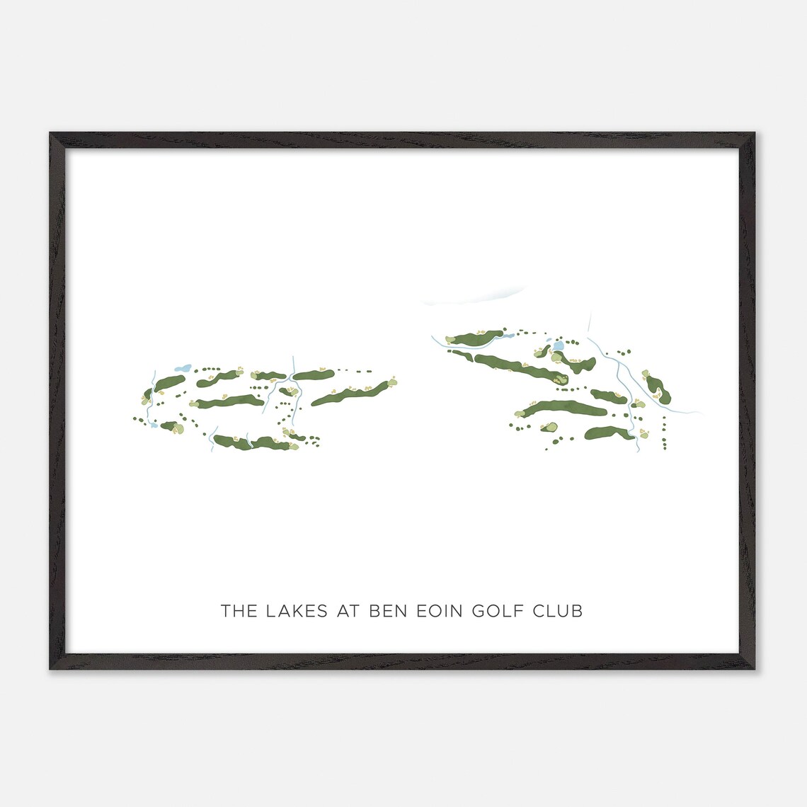 The Lakes at Ben Eoin Golf Club Canada Modern Watercolor Course Map Poster - Image 4