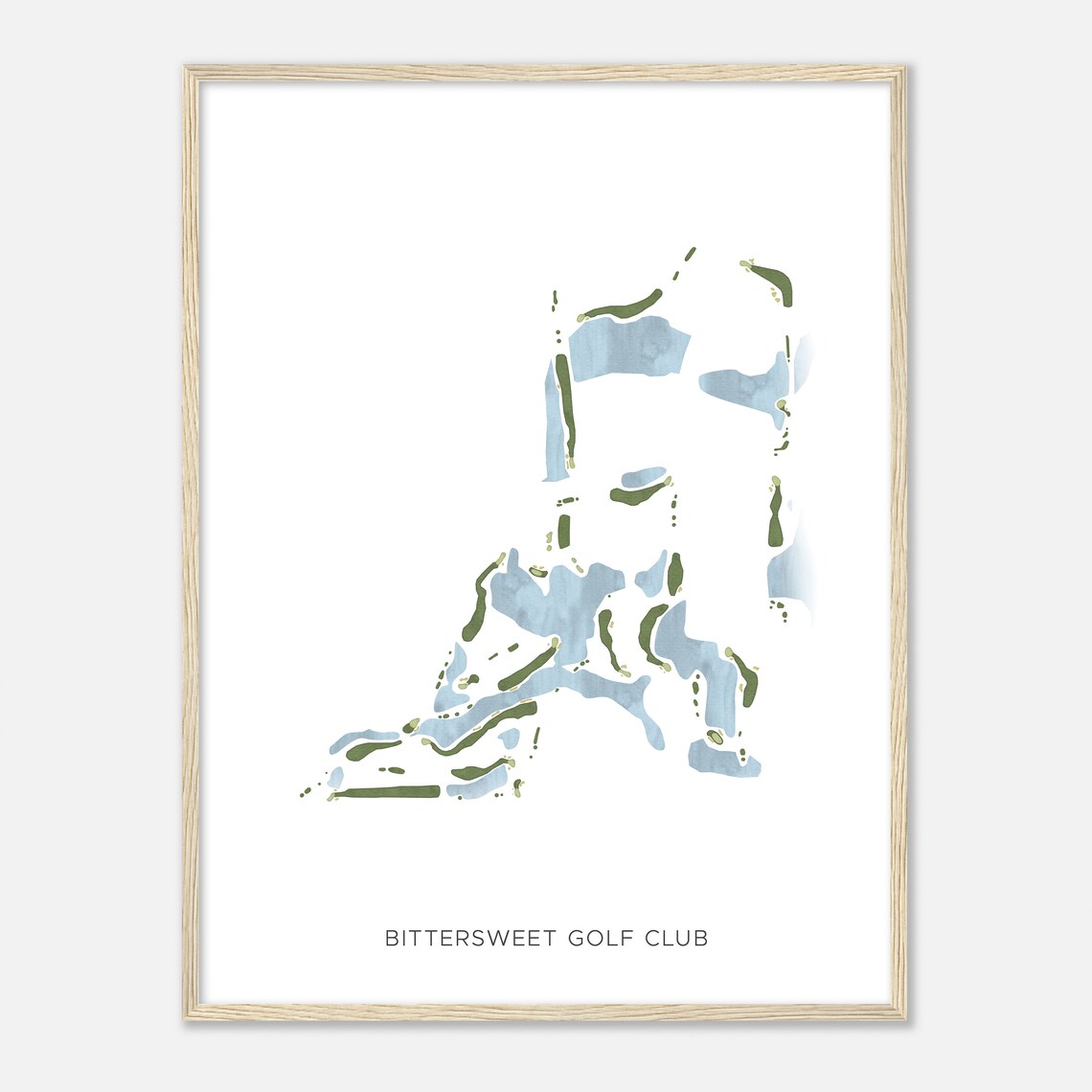 Bittersweet Golf Club Illinois Modern Watercolor Map Golfer Gift Golf Wall Art Golf Poster Print Course Layout - Image 2