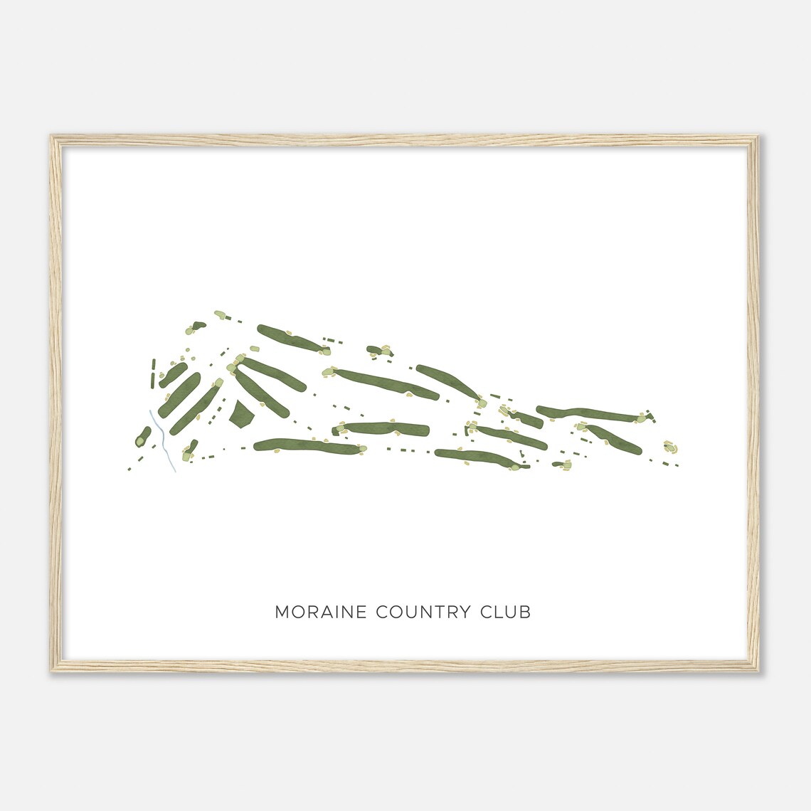 Moraine Country Club Ohio Modern Watercolor Course Map Poster - Image 2