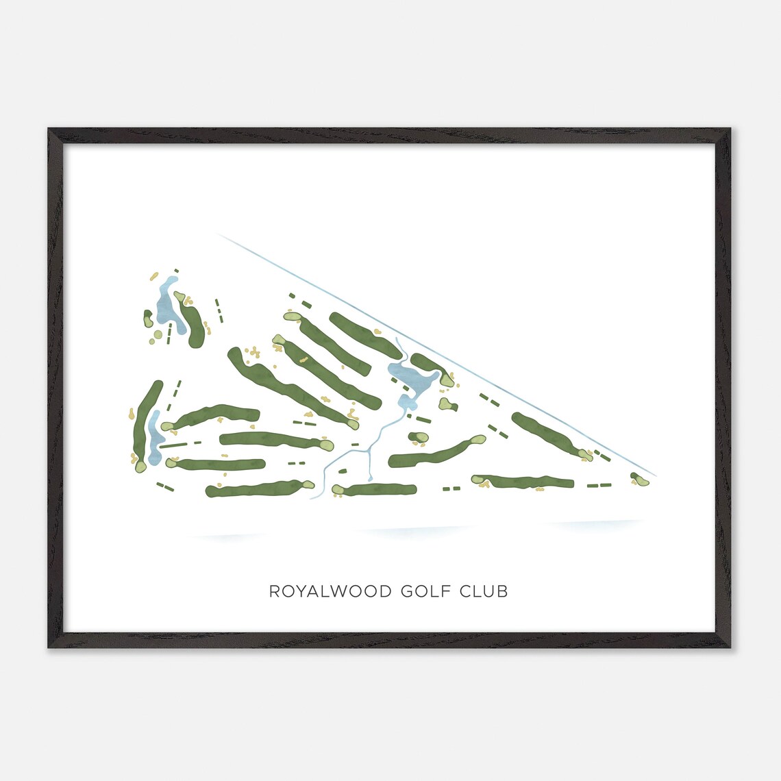 Royalwood Golf Club Canada Modern Watercolor Golf Map Poster - Image 4
