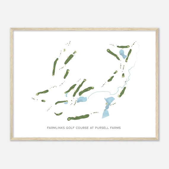 Farmlinks Golf Course At Pursell Farms Alabama Modern Watercolor Map Golfer Gift Golf Wall Art Golf Poster Print Course Layout