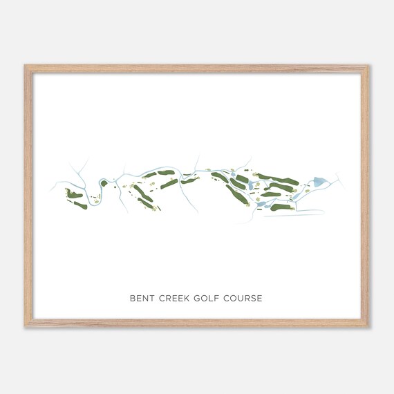 Bent Creek Golf Course Minimalist Watercolor Creekside Map Poster