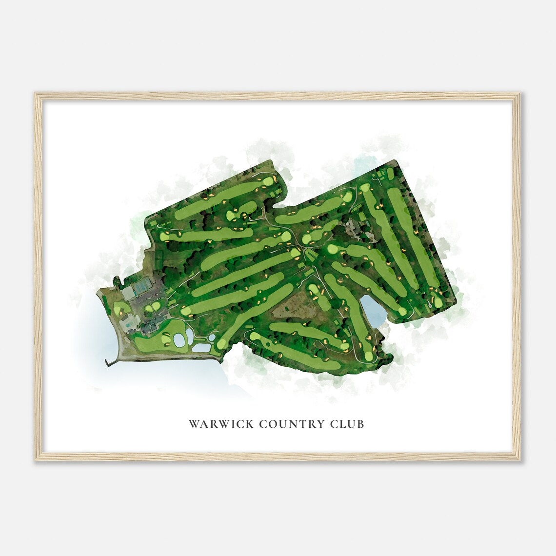 Warwick Country Club Rhode Island Classic Watercolor Map Poster