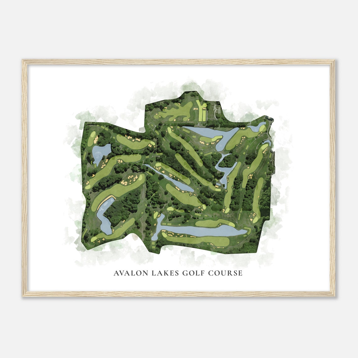 Avalon Lakes Golf Course Ohio Classic Watercolor Map Golfer Gift Golf Wall Art Golf Poster Print Course Layout - Image 2