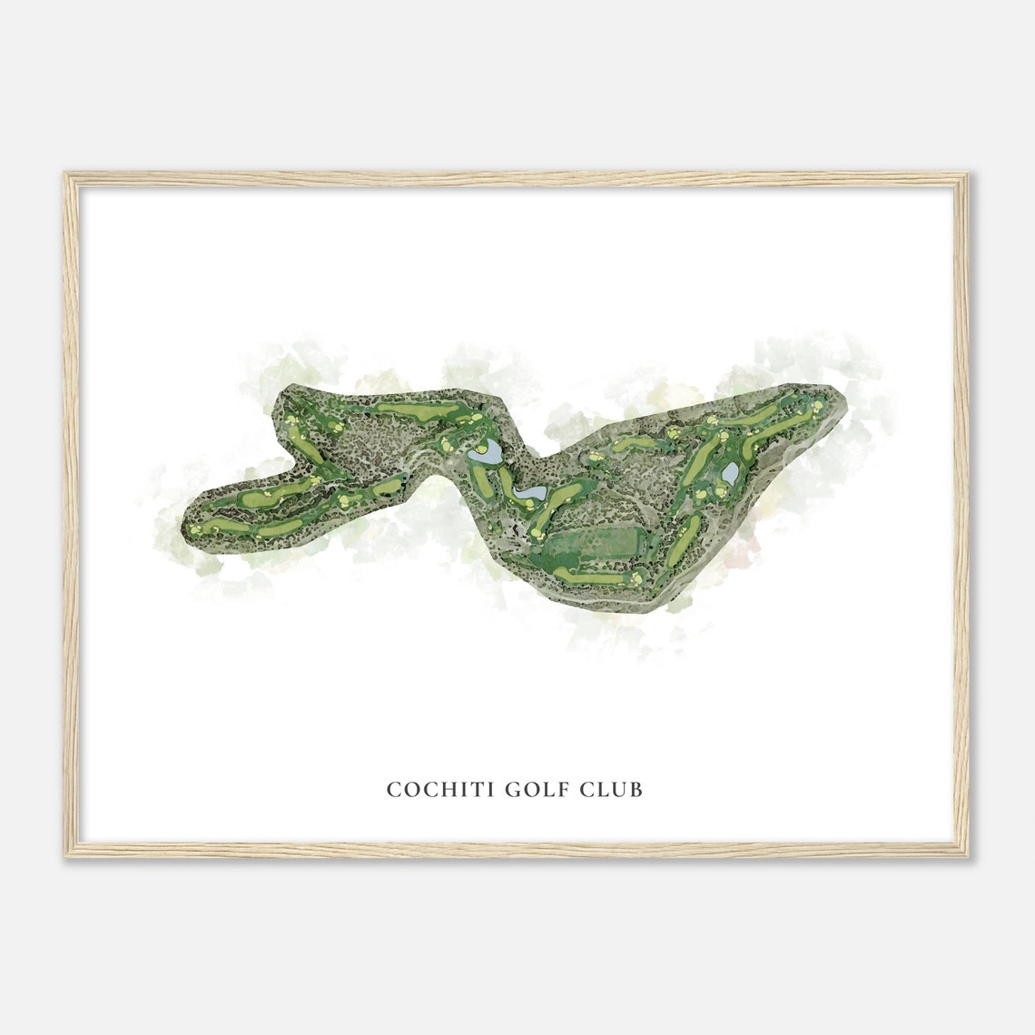 Cochiti Golf Club Classic Watercolor Golf Course Map Art Poster - Image 2
