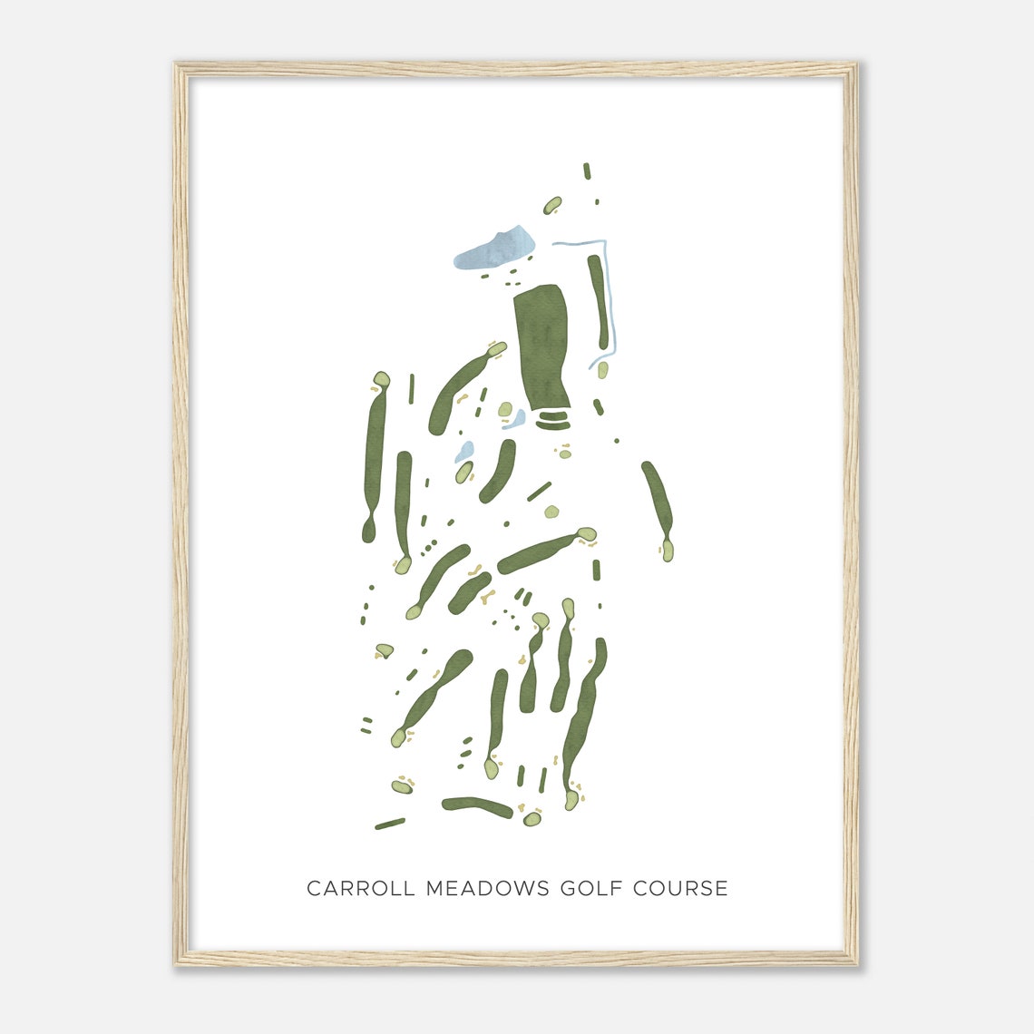 Carroll Meadows Golf Course Ohio Modern Watercolor Map Golfer Gift Golf Wall Art Golf Poster Print Course Layout - Image 2