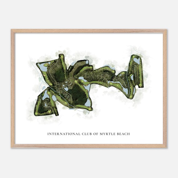 International Club of Myrtle Beach Watercolor Map Golfer Gift Poster