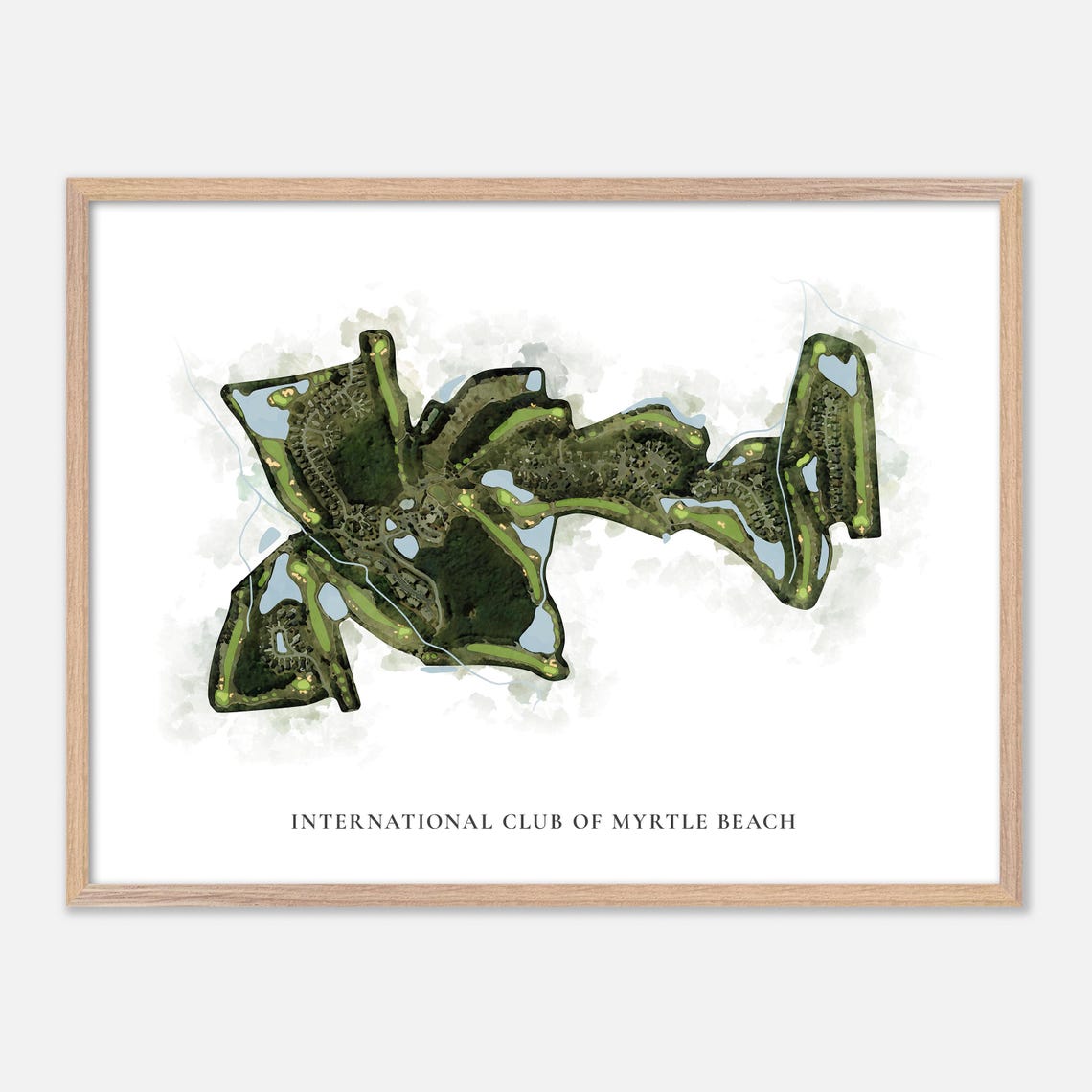 International Club of Myrtle Beach Watercolor Map Golfer Gift Poster