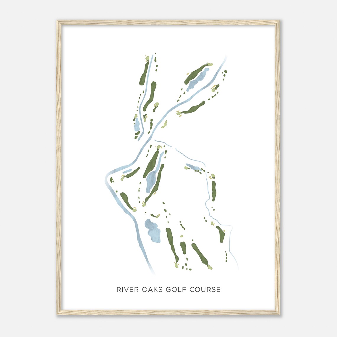 River Oaks Golf Course Utah Modern Watercolor Map Golfer Gift Golf Wall Art Golf Poster Print Course Layout - Image 2