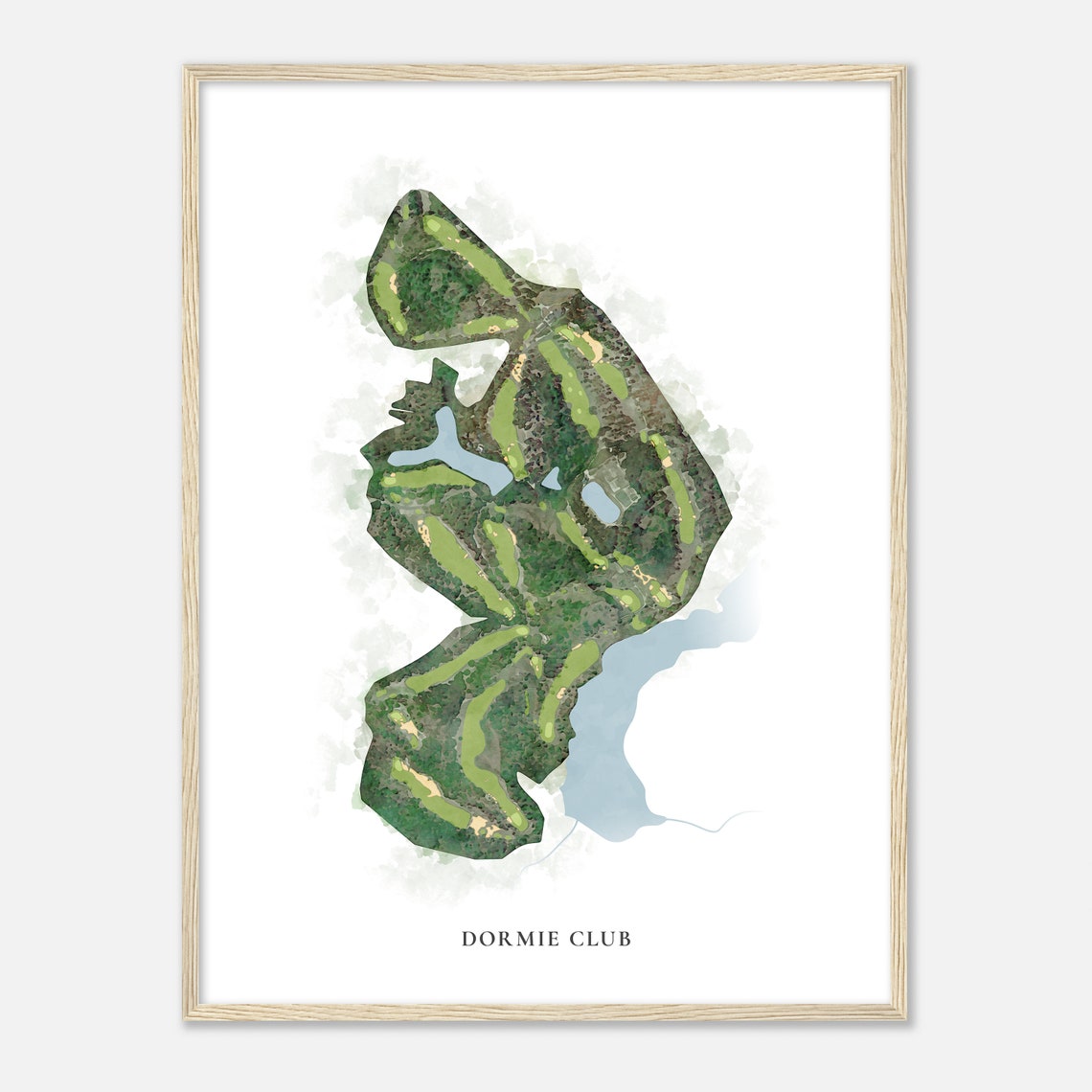 Dormie Club Classic Style Watercolor Golf Course Map Art Poster - Image 2