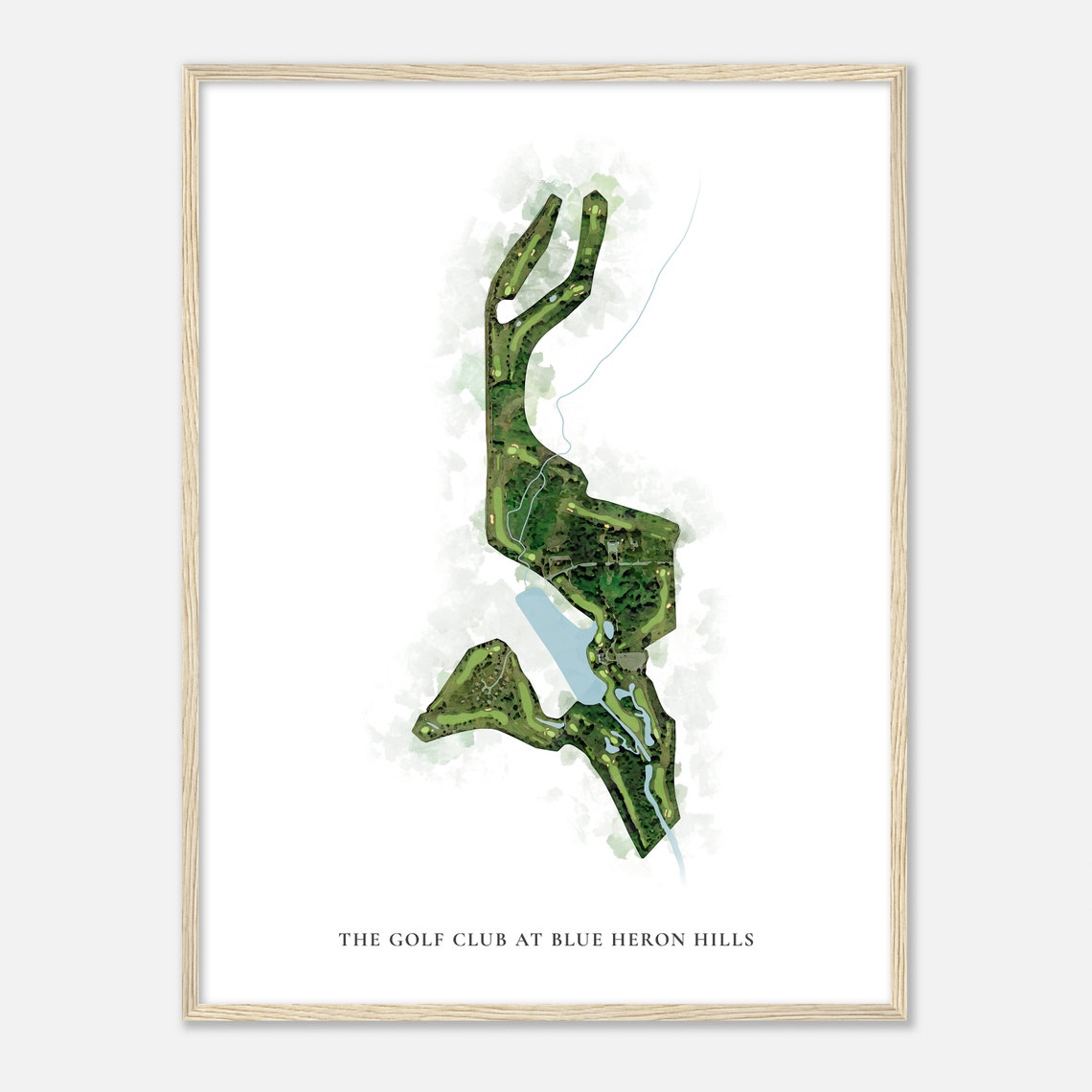 The Golf Club at Blue Heron Hills Classic Watercolor Map Poster - Image 2