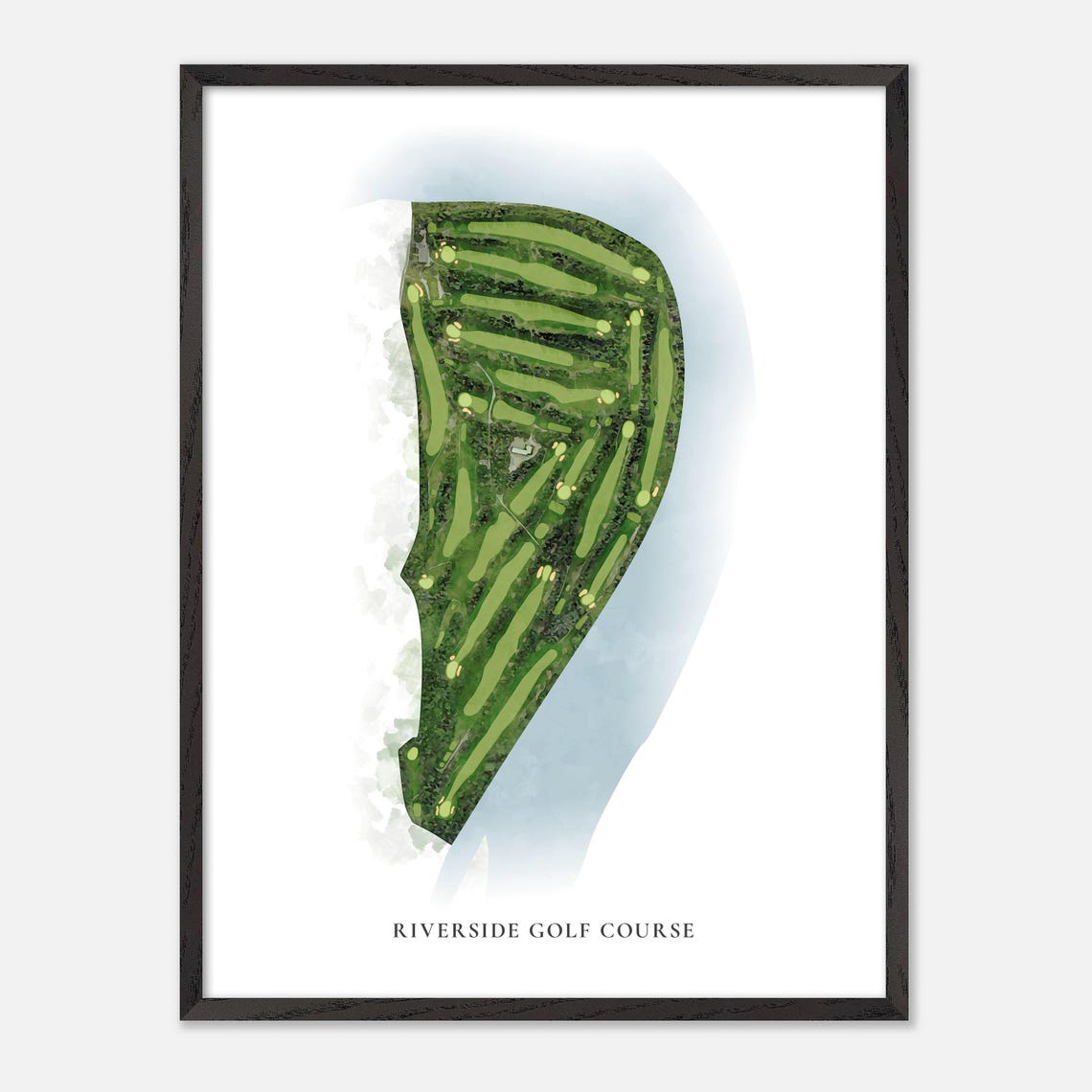 Riverside Golf Course Edmonton Canada Classic Watercolor Map Poster - Image 2