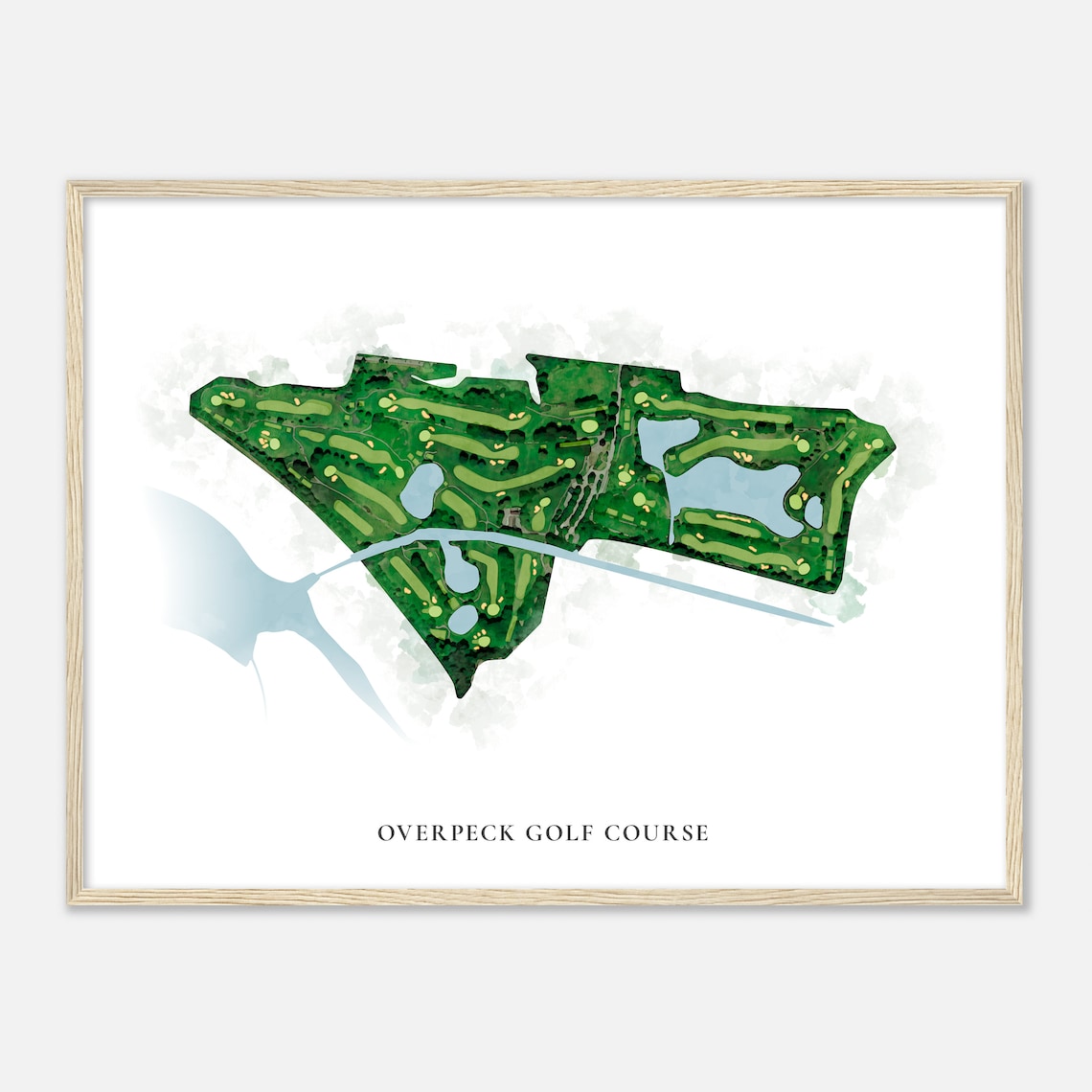 Overpeck Golf Course New Jersey Classic Watercolor Map Golfer Gift Golf Wall Art Golf Poster Print Course Layout - Image 2