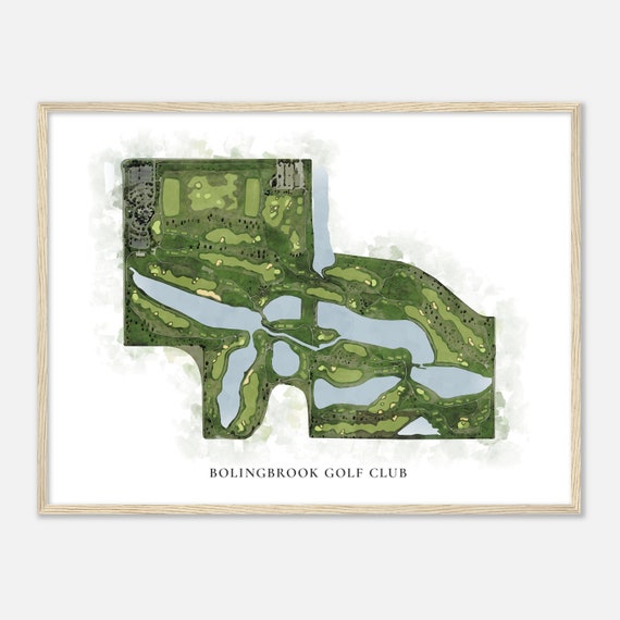 Bolingbrook Golf Club Illinois Classic Watercolor Map Golfer Gift Golf Wall Art Golf Poster Print Course Layout