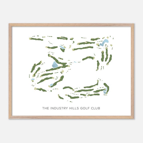 The Industry Hills Golf Club In Industry California Modern Watercolor Map Golfer Gift Golf Wall Art Golf Poster Print Course Layout