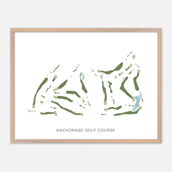 Anchorage Golf Course In Anchorage Alaska Modern Watercolor Map Golfer Gift Golf Wall Art Golf Poster Print Course Layout