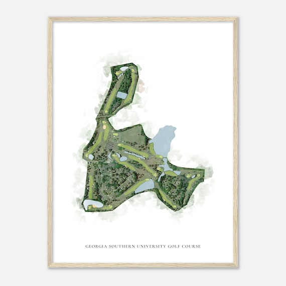 Georgia Southern University Golf Course Georgia Classic Watercolor Map Golfer Gift Golf Wall Art Golf Poster Print Course Layout