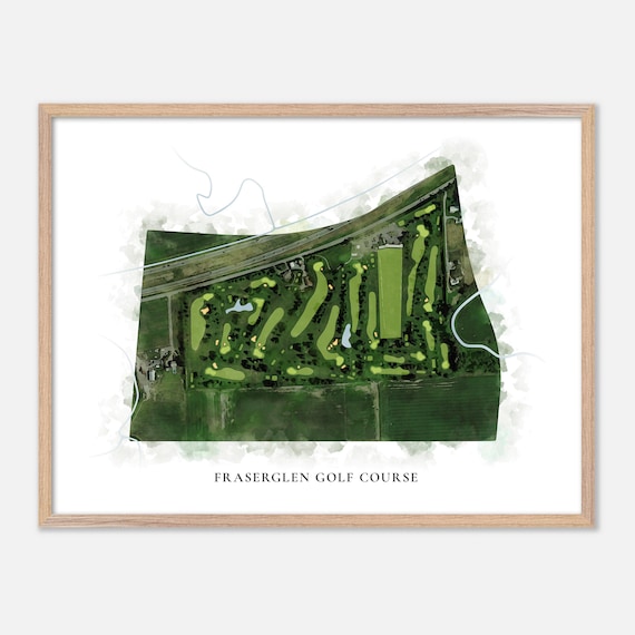 Fraserglen Golf Course Canada Classic Watercolor Golf Map Poster