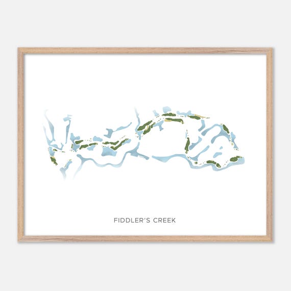 Fiddlers Creek In Naples Florida Modern Watercolor Map Golfer Gift Golf Wall Art Golf Poster Print Course Layout