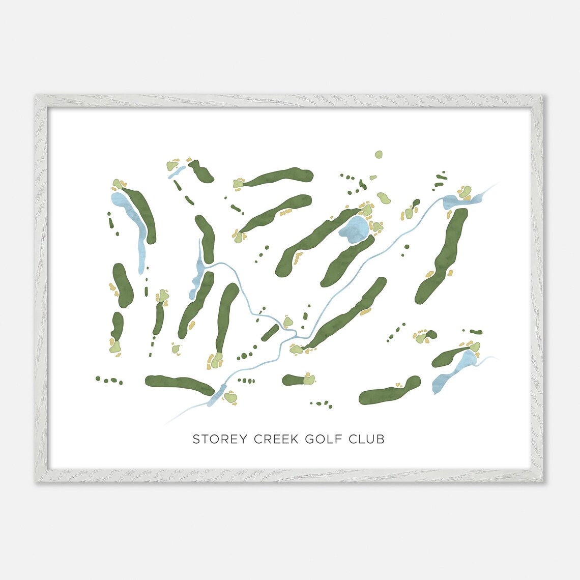 Storey Creek Golf Club Canada Minimalist Watercolor Golf Map Poster - Image 3