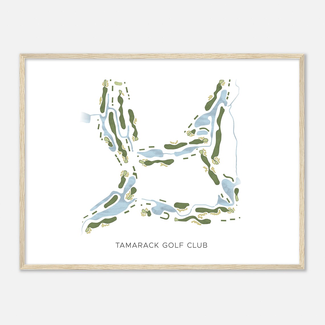 Tamarack Golf Club Minimalist Watercolor Golf Course Map Poster - Image 2