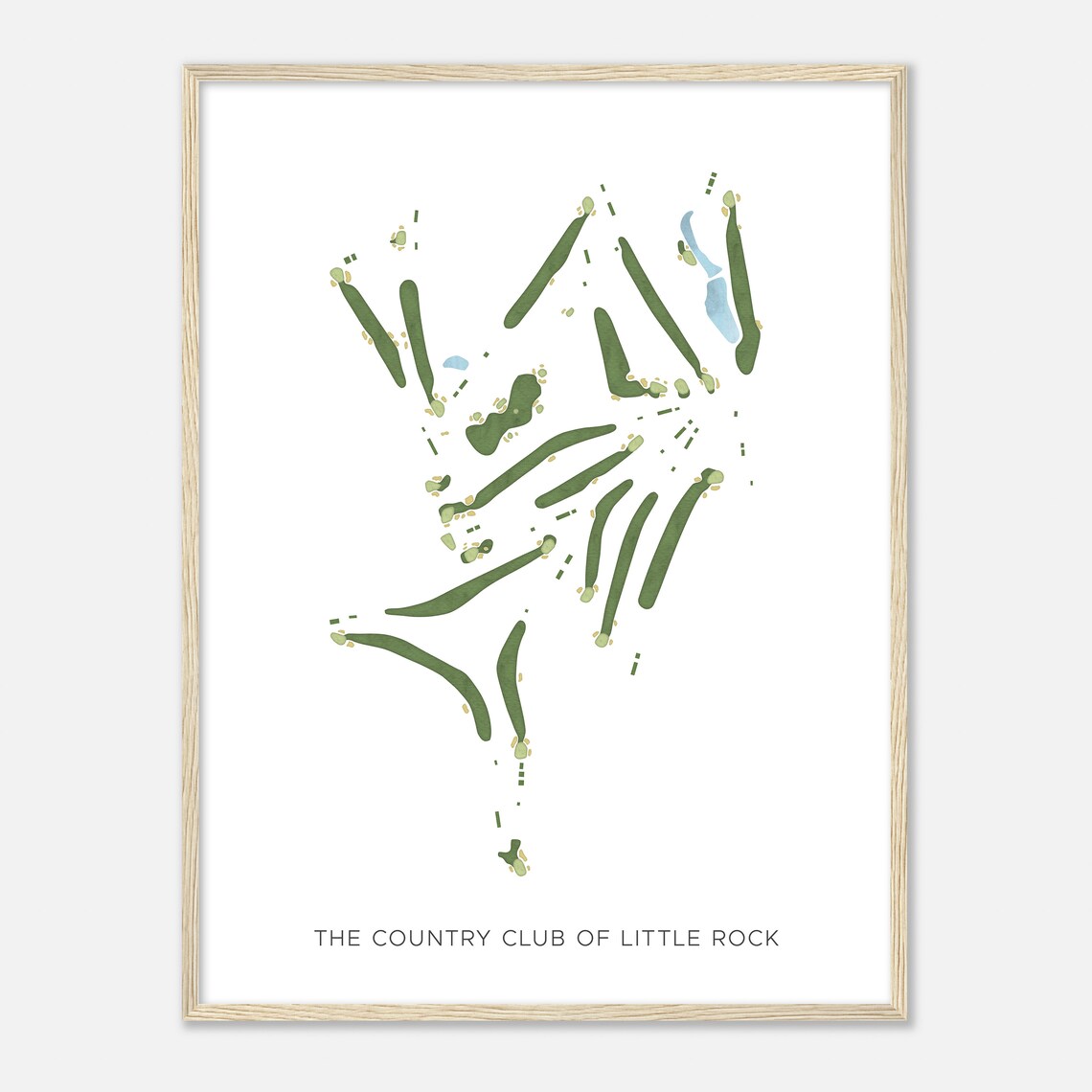 The Country Club Of Little Rock Modern Watercolor Golf Map Poster - Image 2