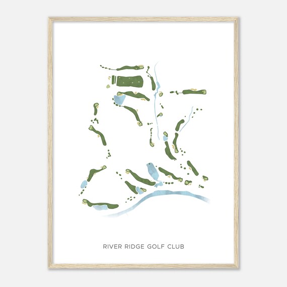 River Ridge Golf Club Modern Watercolor Golf Course Map Poster