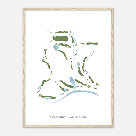 River Ridge Golf Club North Carolina Modern Watercolor Map Golfer Gift Golf Wall Art Golf Poster Print Course Layout