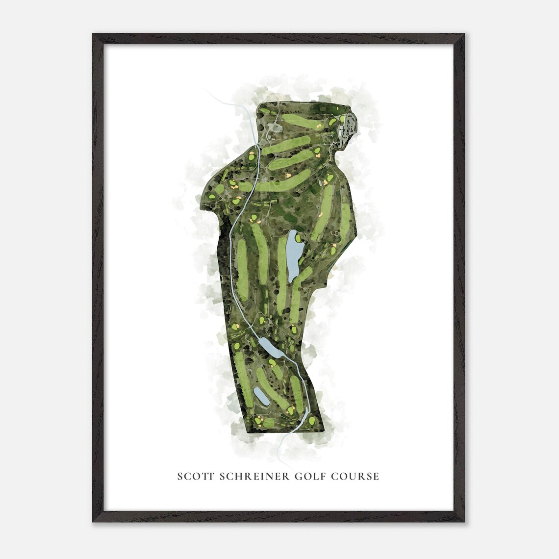 Scott Schreiner Golf Course Watercolor Aerial Map Texas Art Poster - Image 3