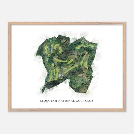 Sequoyah National Golf Club In Whittier North Carolina Classic Watercolor Map Golfer Gift Golf Wall Art Golf Poster Print