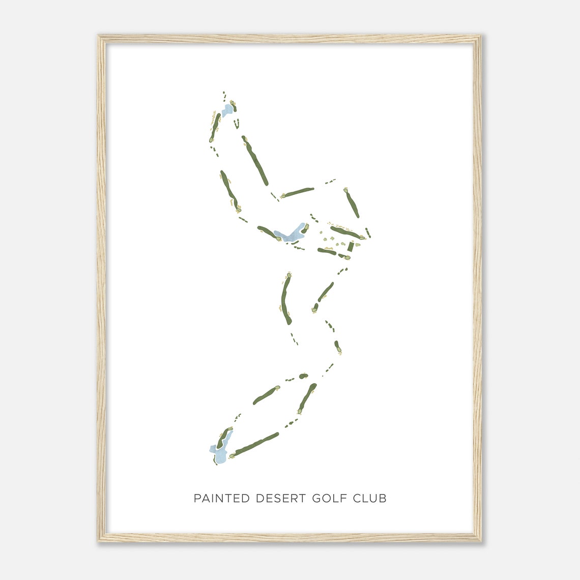 Painted Desert Golf Club Nevada Modern Watercolor Map Poster - Image 2