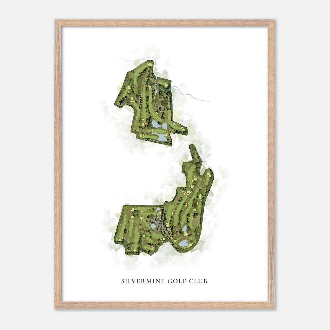 Silvermine Golf Club In Norwalk Connecticut Watercolor Map Art Print - Image 2