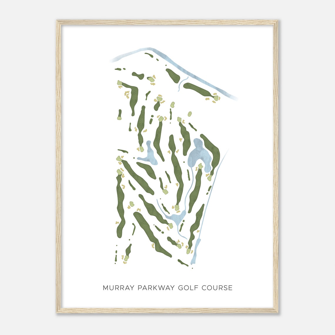 Murray Parkway Golf Course Modern Minimal Fairway Map Wall Art