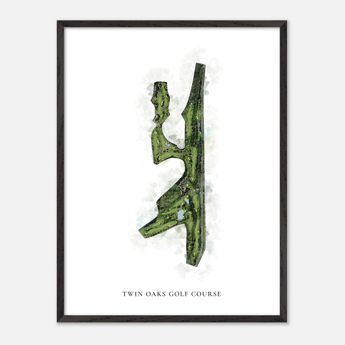 Twin Oaks Golf Course In San Marcos California Classic Watercolor Map Golfer Gift Golf Wall Art Golf Poster Print Course Layout - Image 3