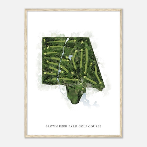 Brown Deer Park Golf Course Wisconsin Classic Watercolor Map Golfer Gift Golf Wall Art Golf Poster Print Course Layout