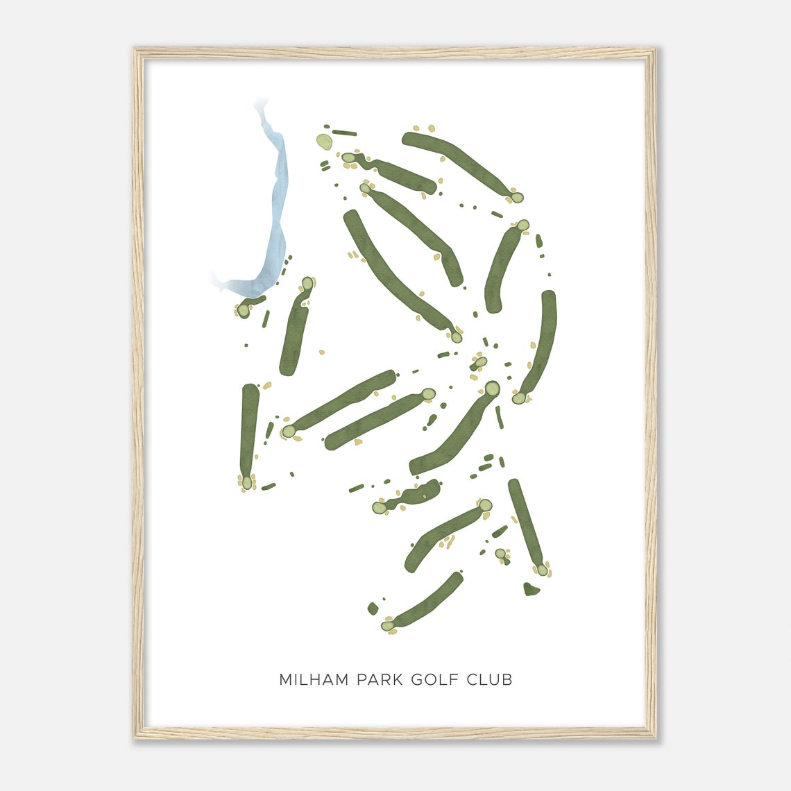 Beautiful Milham Park Golf Club Watercolor Course Map Poster - Image 2